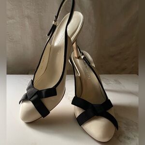 Bruno Magli Elegant Black and Cream Heels